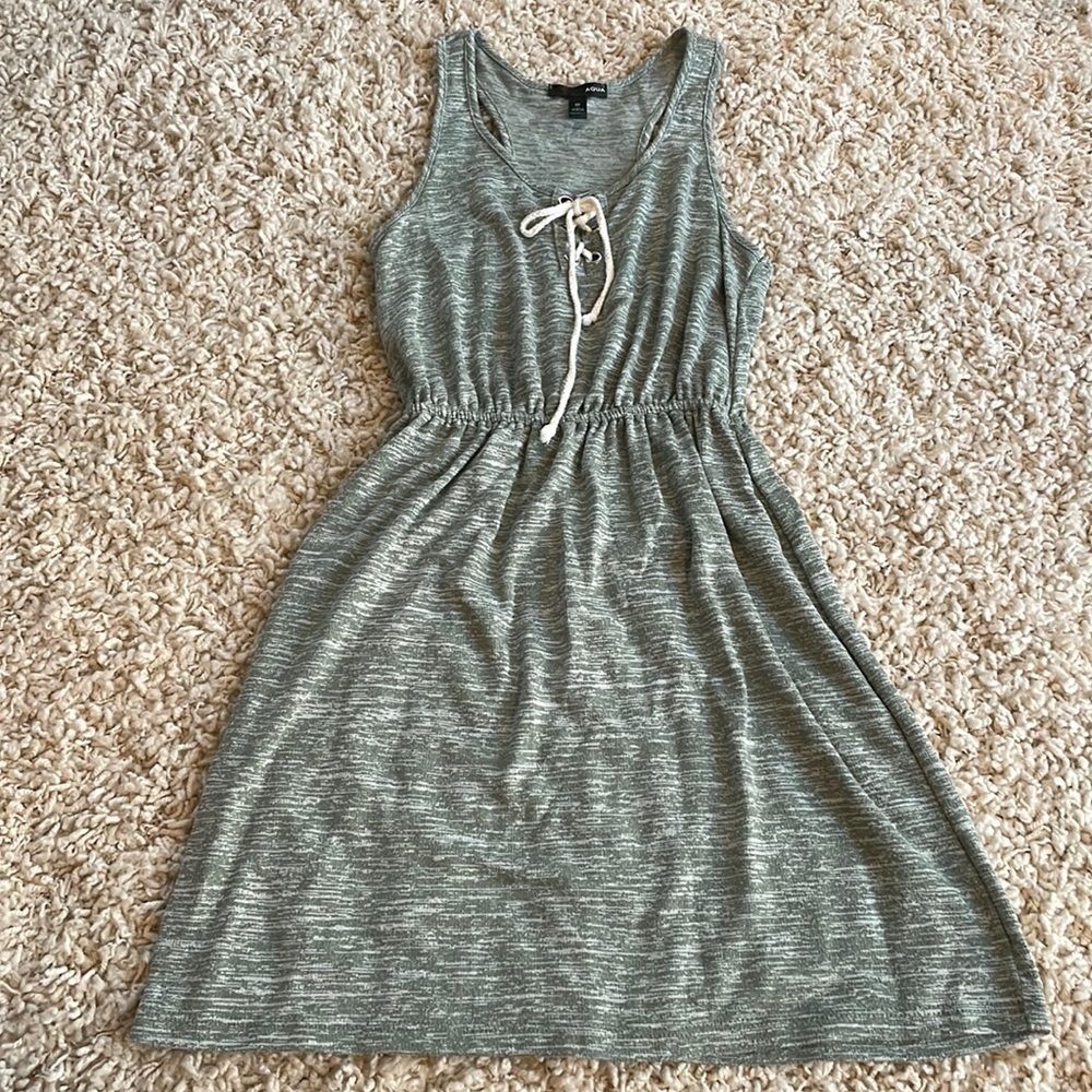 Aqua Pale Green Racerback Dress with Rope Tie Front